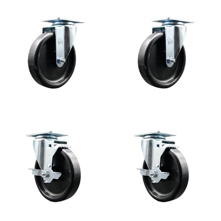 Service Caster Vulcan 190RR4M Replacement Caster Set with Brakes, 4PK VUL-SCC-20S514-POS-2-TLB-2